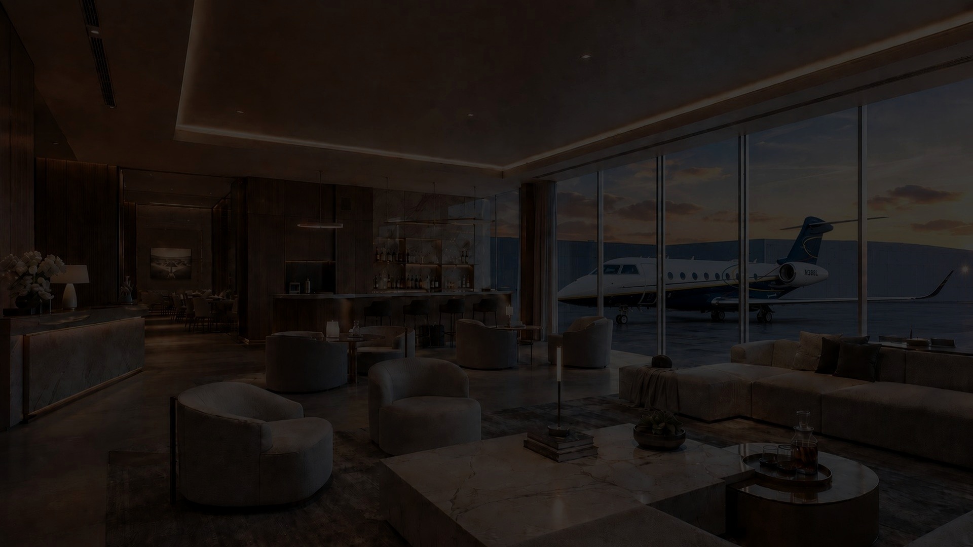 Private aviation lounge